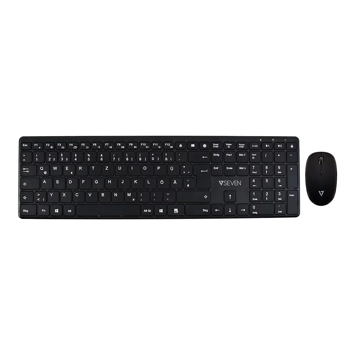 V7 - Tastatur-und-Maus-Set - Slim - kabellos - Bluetooth, 2.4 GHz - QWERTZ