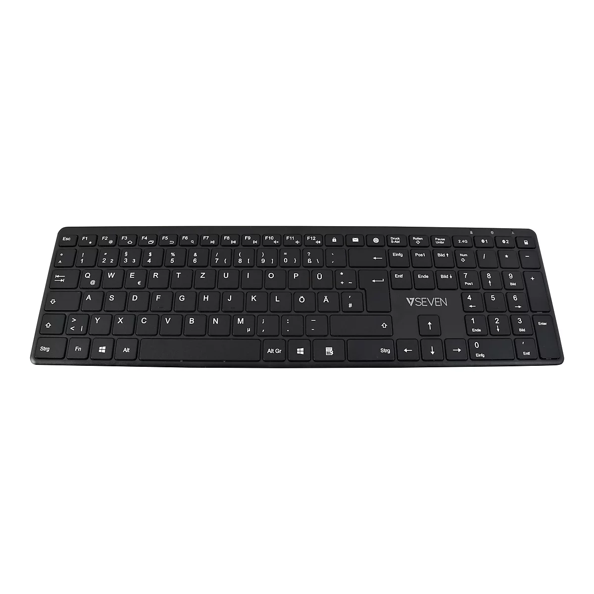 V7 - Tastatur-und-Maus-Set - Slim - kabellos - Bluetooth, 2.4 GHz - QWERTZ