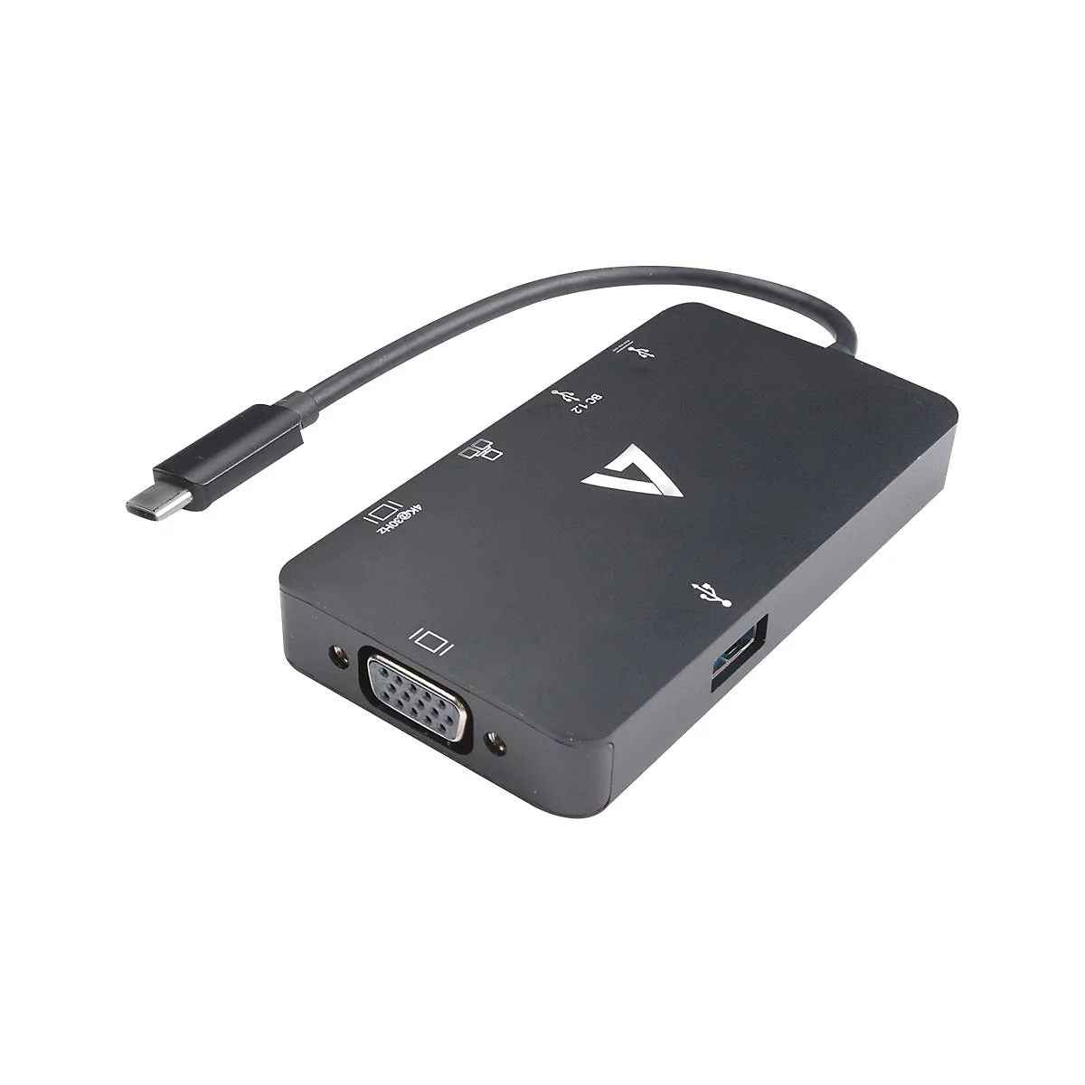 V7 V7UC-U3CRJ45HDVG-BLK - Dockingstation - USB-C - VGA, HDMI - 1GbE