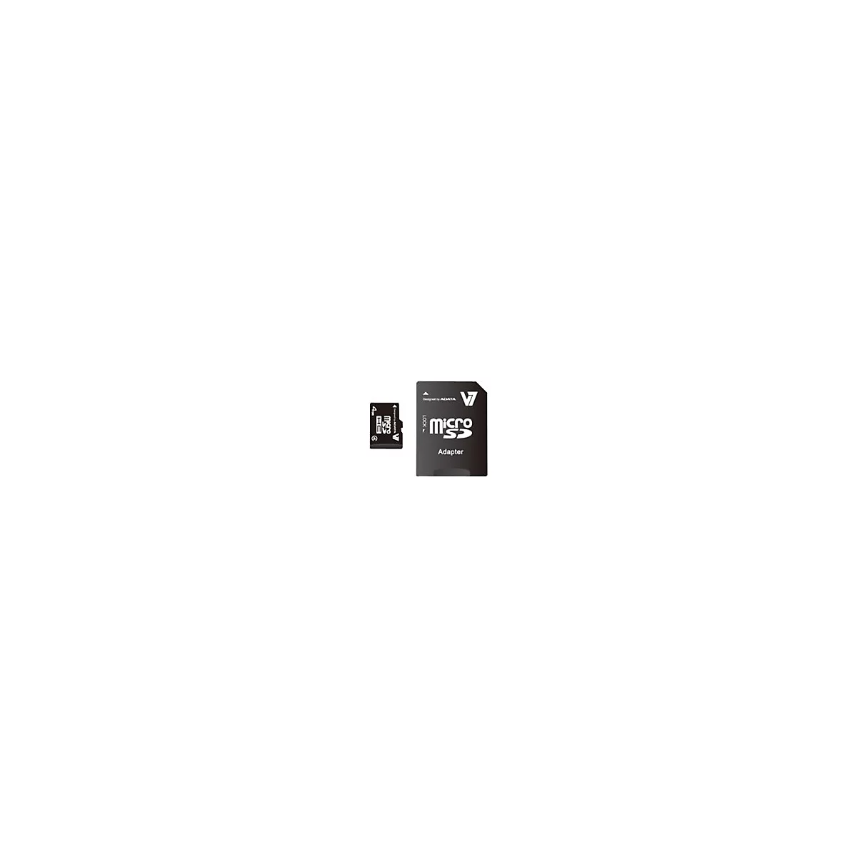 V7 VAMSDH4GCL4R-2E - Flash-Speicherkarte (microSDHC/SD-Adapter inbegriffen) - 4 GB - Class 4 - microSDHC - Schwarz