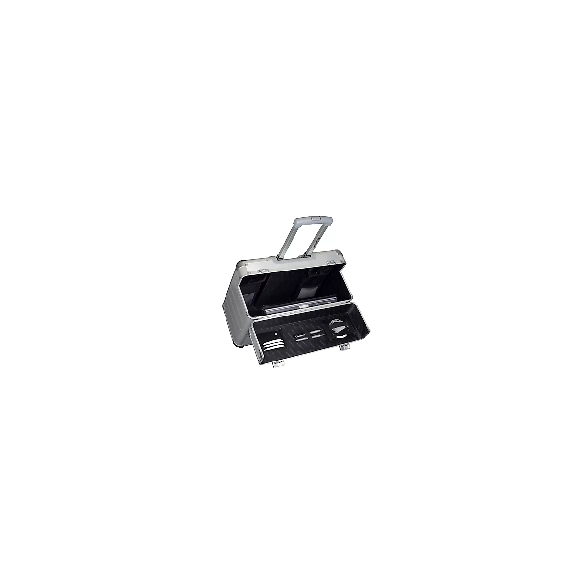 Valise d’affaires GALAXY ALUMAXX, avec poignée et roulettes, 1 compartiment, argent