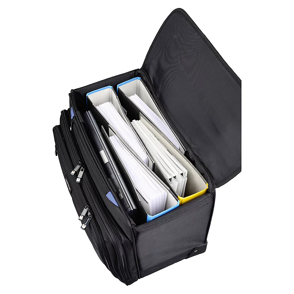 Valise de pilote Pioneer LIGHTPAK, avec poignée et roulettes, polyester, noir