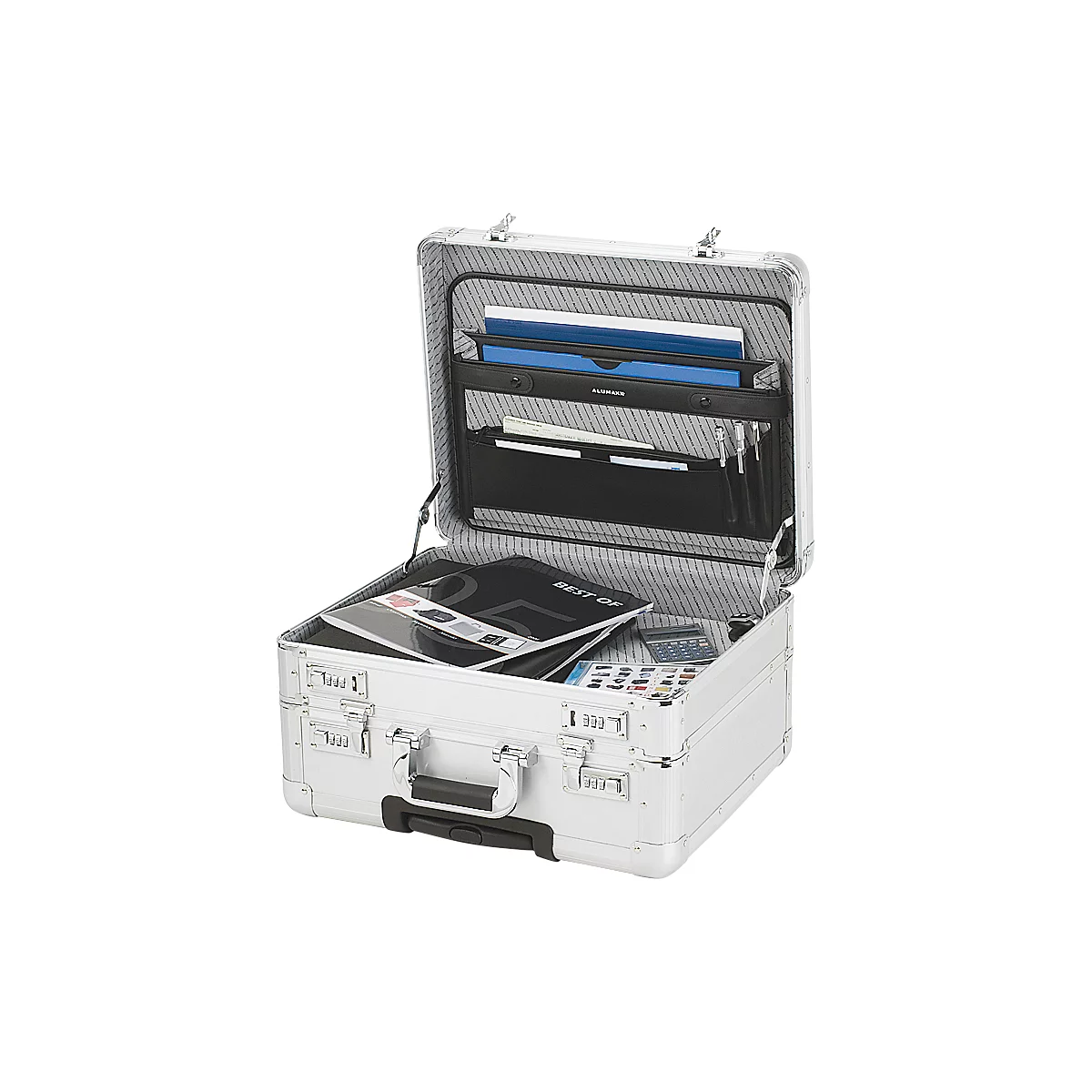 Valise multifonctions Challenger ALUMAXX, avec poignée et roulettes, 2 compartiments, argent