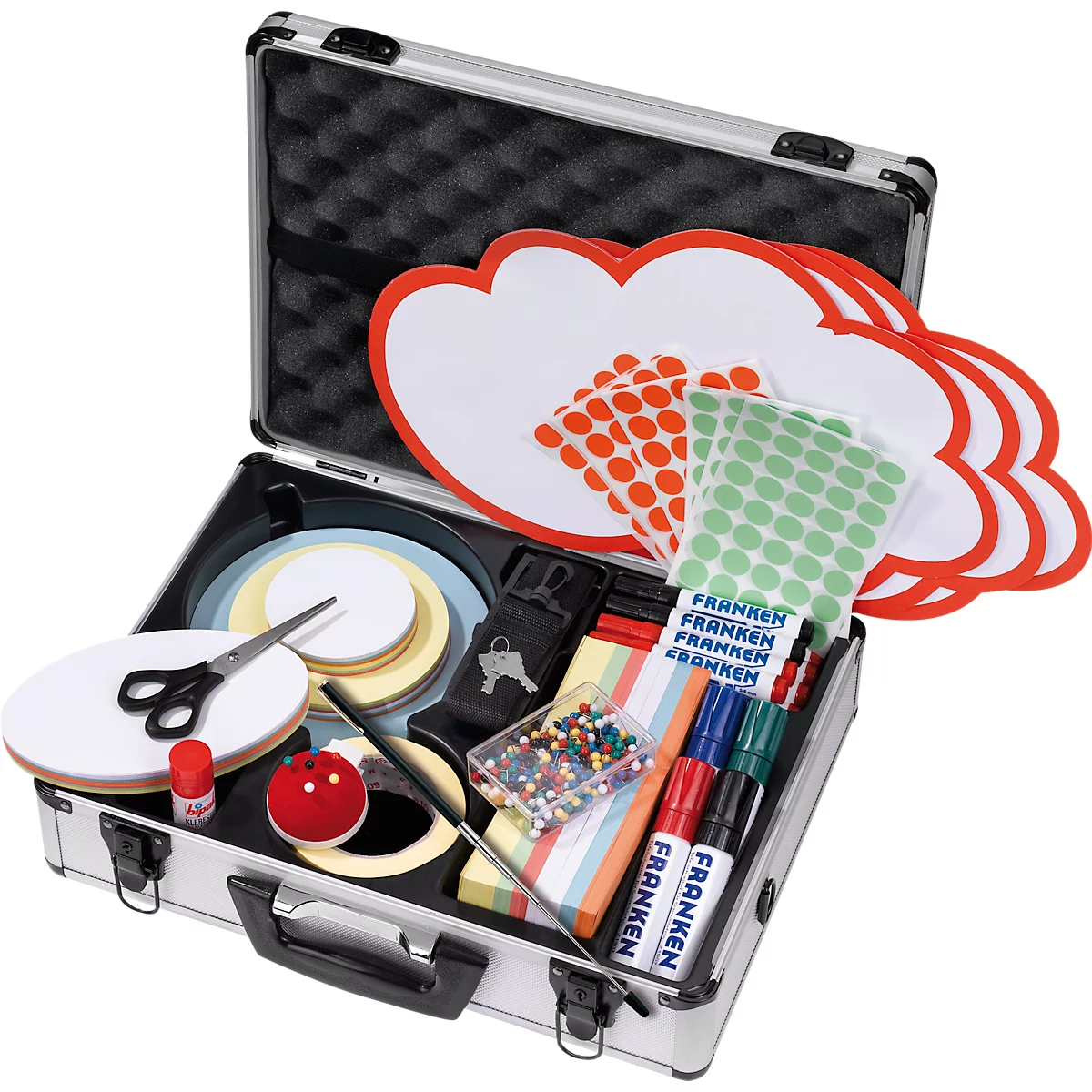 Valise pour présentation Compact UMMK Franken, en 2100 parties, aluminium, 430 x 120 x 320 mm