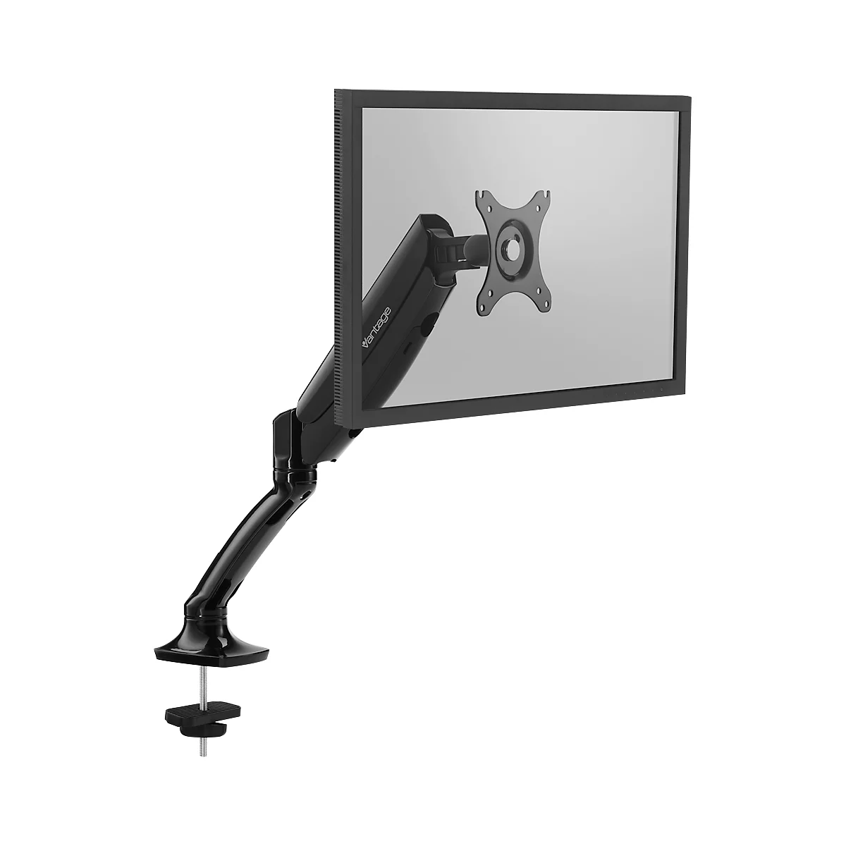 Vantage Office enkele monitorarm, tot 27 inch, in hoogte/diepte verstelbaar, kantelfunctie, VESA, zwart