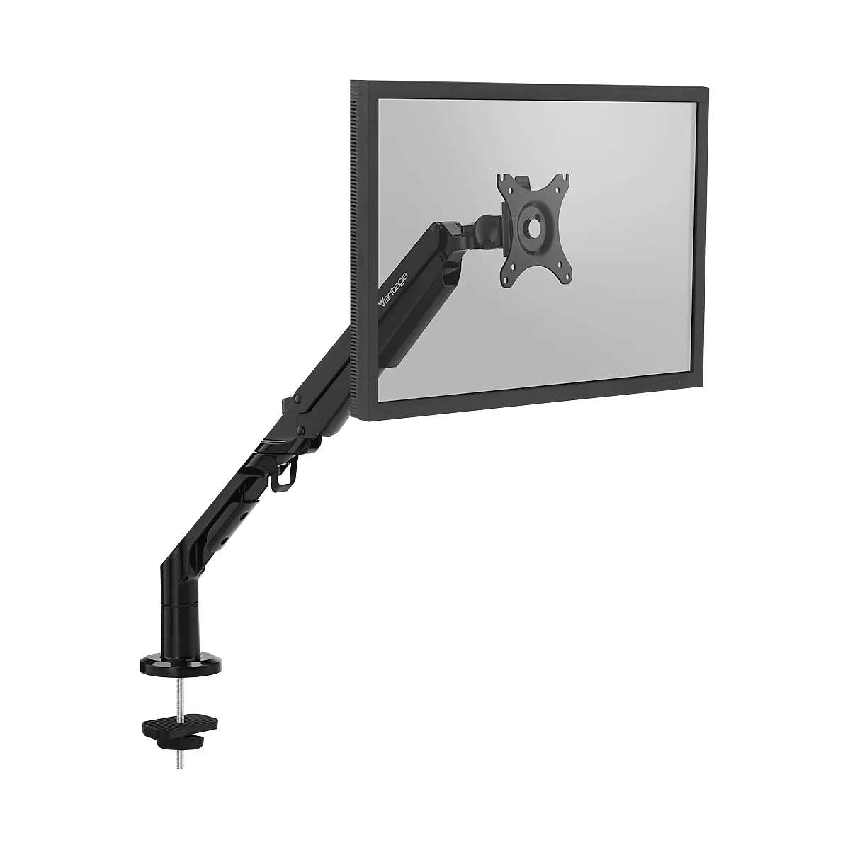 Vantage Premium enkele monitorarm, tot 36', 3-12 kg, in hoogte/diepte verstelbaar, kantelfunctie, VESA, zwart