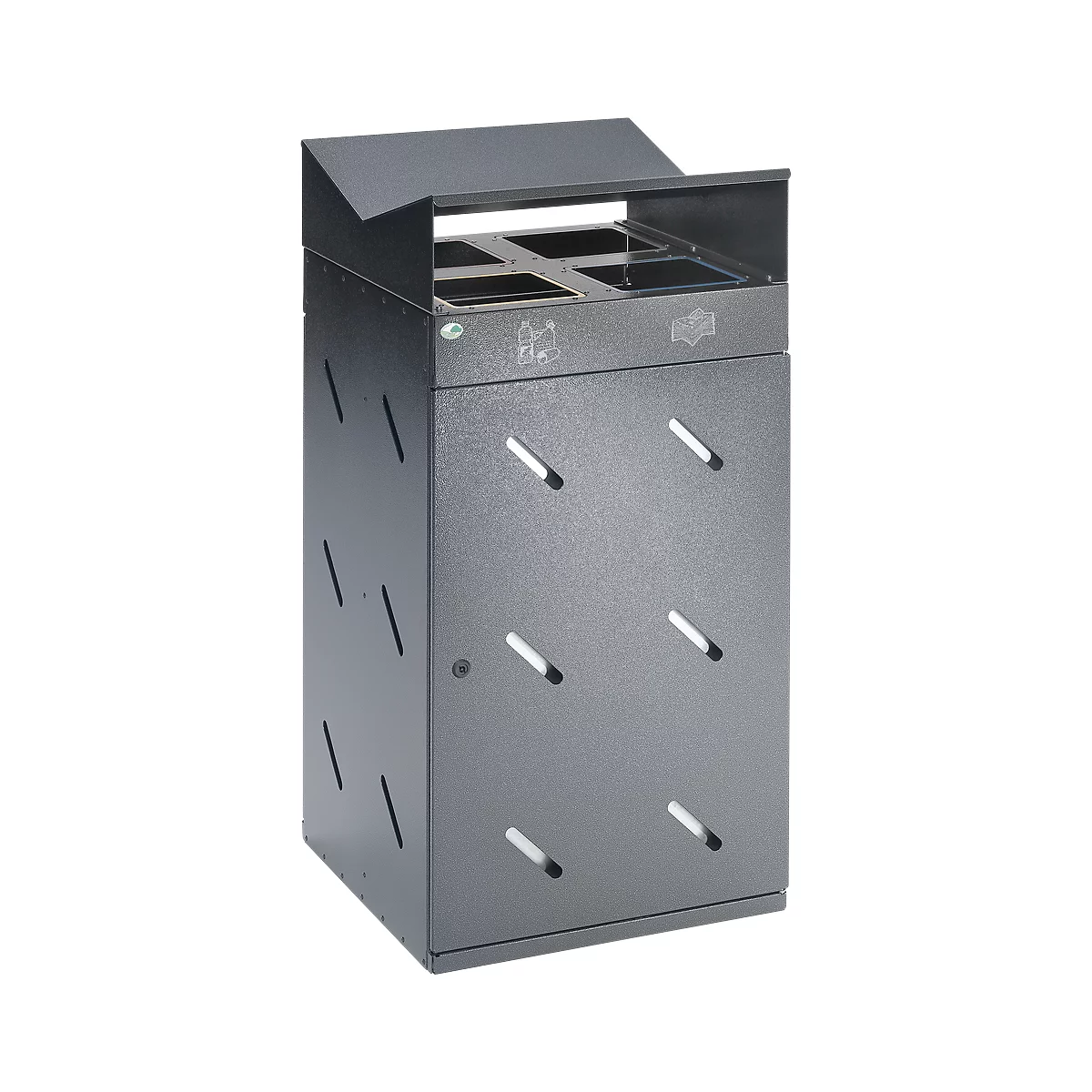 VAR afvalsorteerstation, 4-voudig, antiekzilver