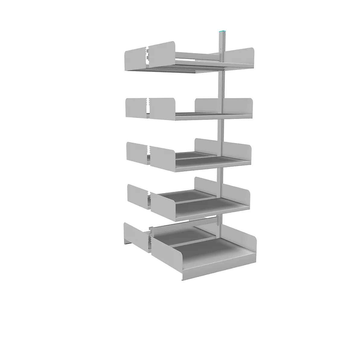 Variabo Freiarmregal, Anbaufeld, doppelseitig, 400 mm Fachtiefe, 750 x 2000 mm