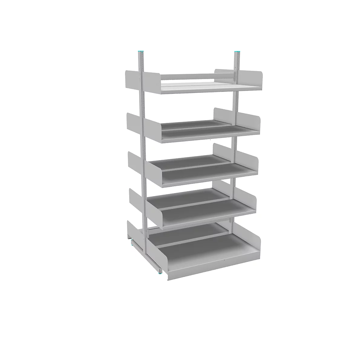 Variabo Freiarmregal, Grundfeld, doppelseitig, 400 mm Fachtiefe, 1000 x 2000 mm