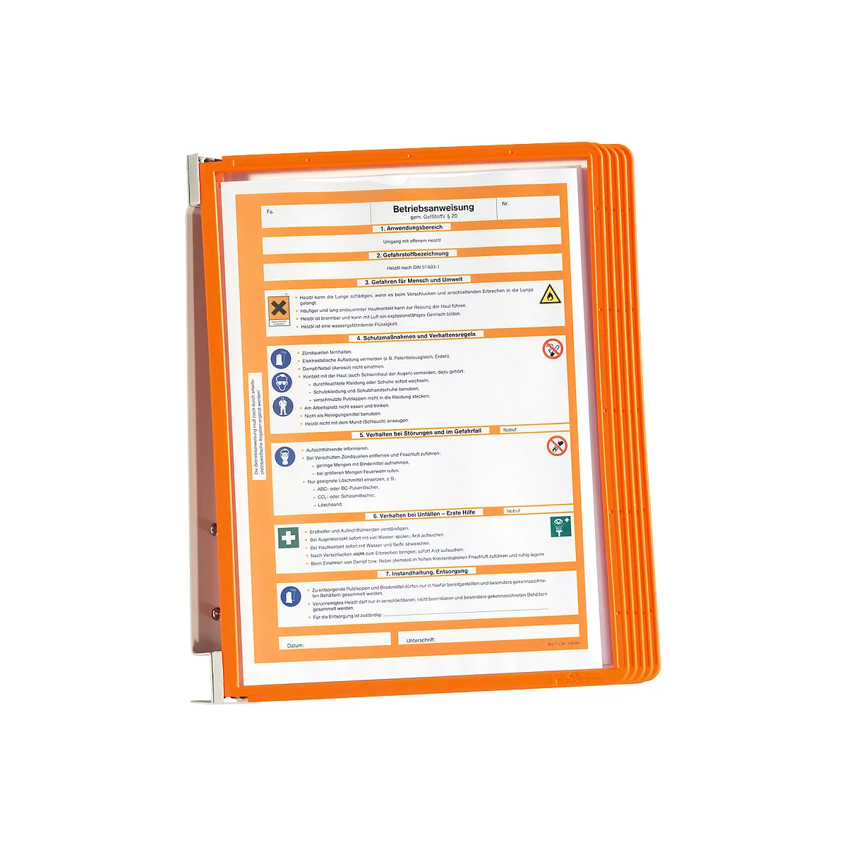 VARIO® WALL 5 wandhouder-set incl. displaysystemen, oranje
