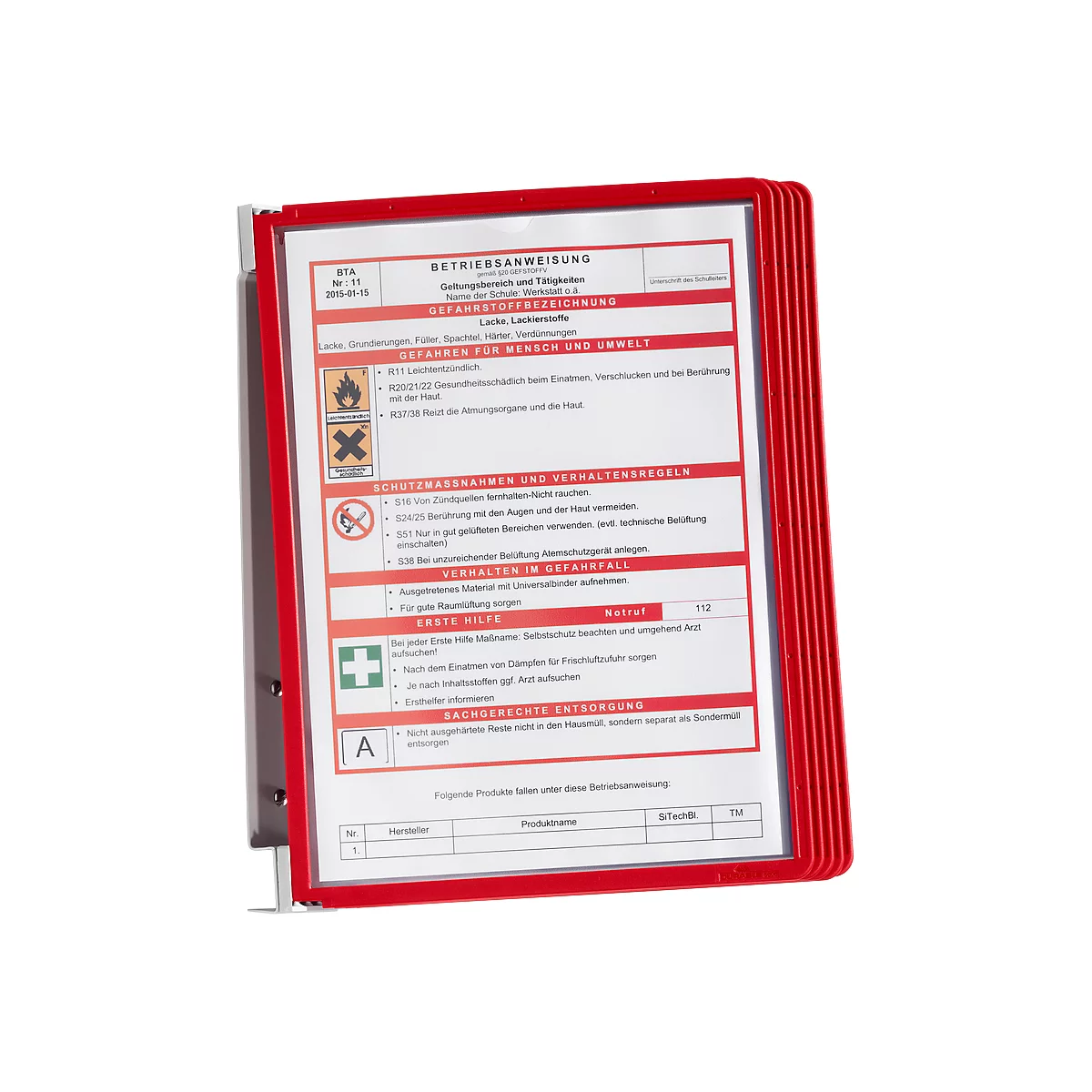 VARIO® WALL 5 wandhouder-set incl. displaysystemen, rood