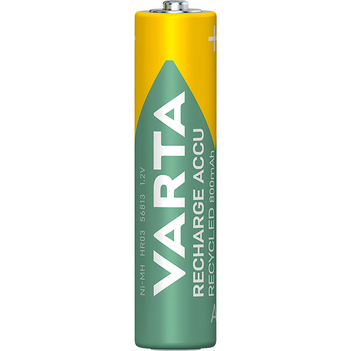 VARTA Akku Recycled Blister 2, wiederaufladbar, 800mAh, Micro AAA, 2 Stück