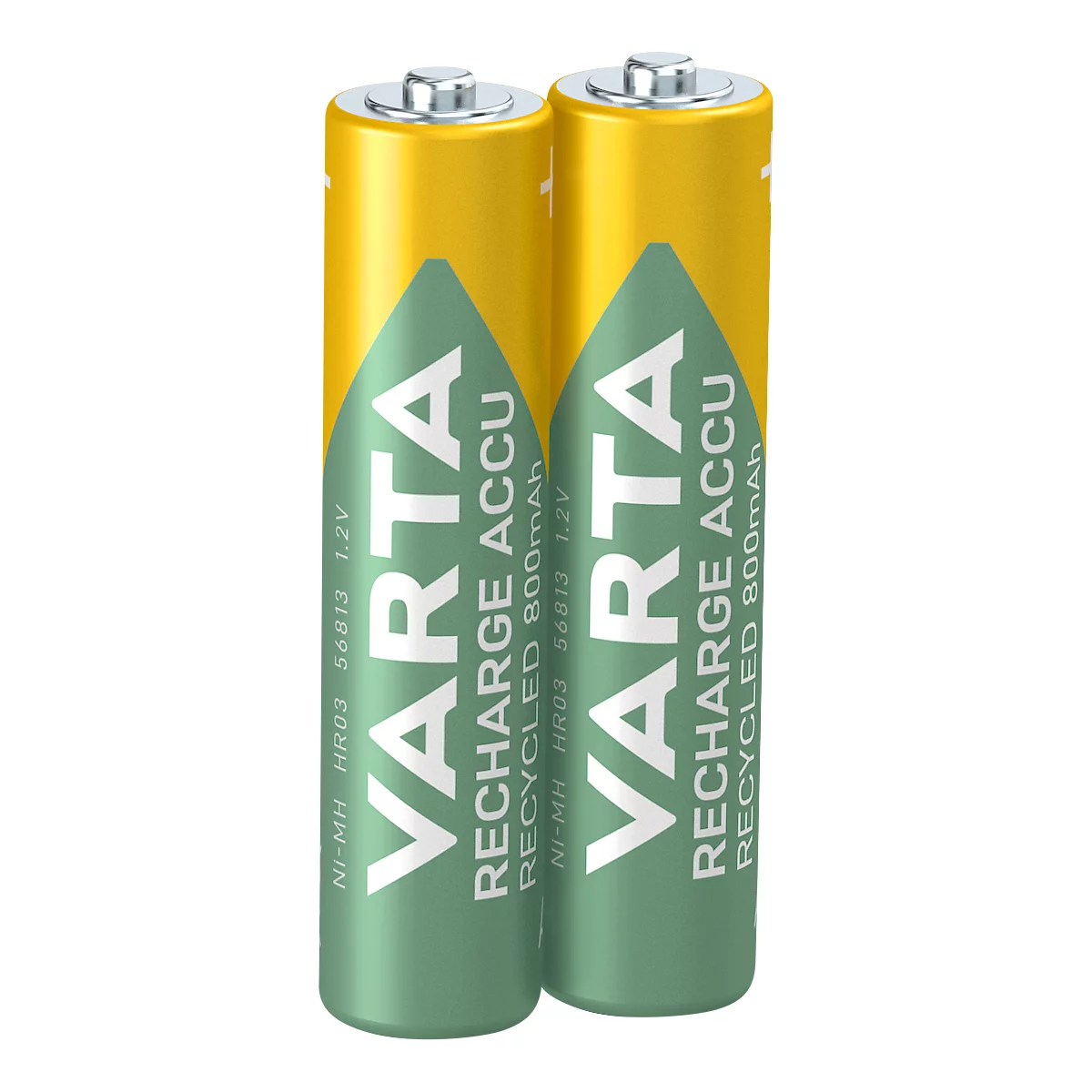 VARTA Akku Recycled Blister 2, wiederaufladbar, 800mAh, Micro AAA, 2 Stück