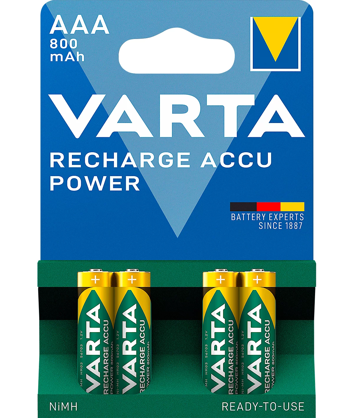 VARTA Akkus Power Play Longlife, Micro AAA, 4 Stück