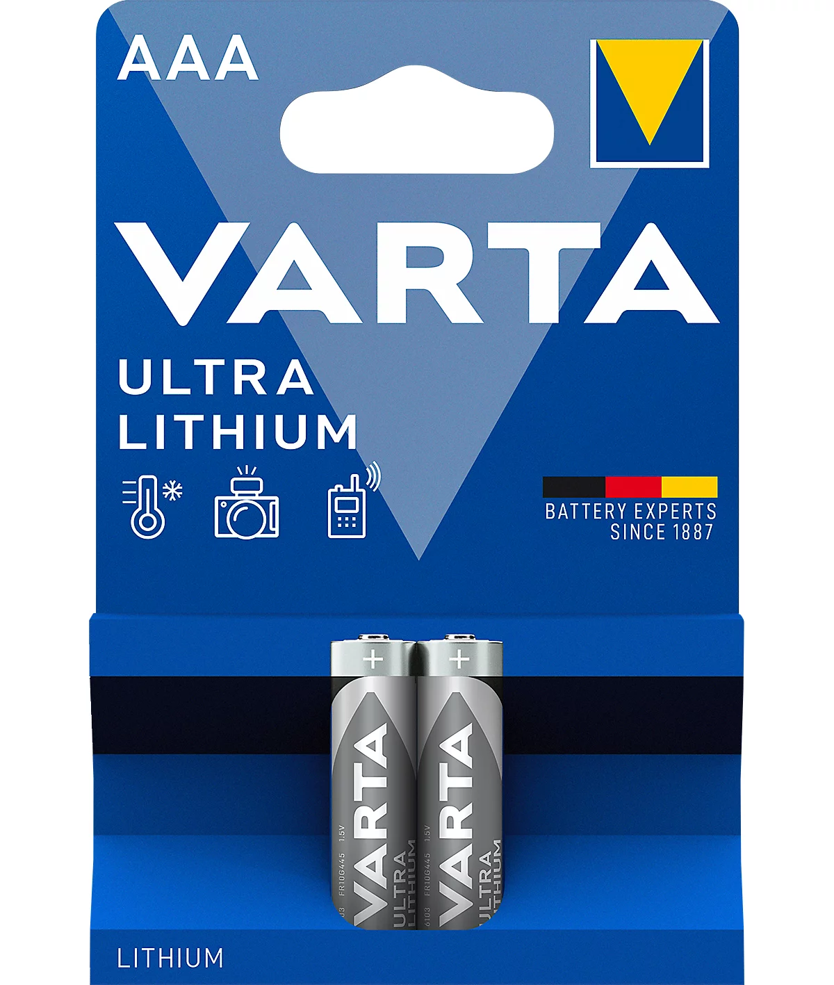 VARTA Batterie PROFESSIONAL LITHIUM, Micro AAA, 1,5 V, 2 Stück