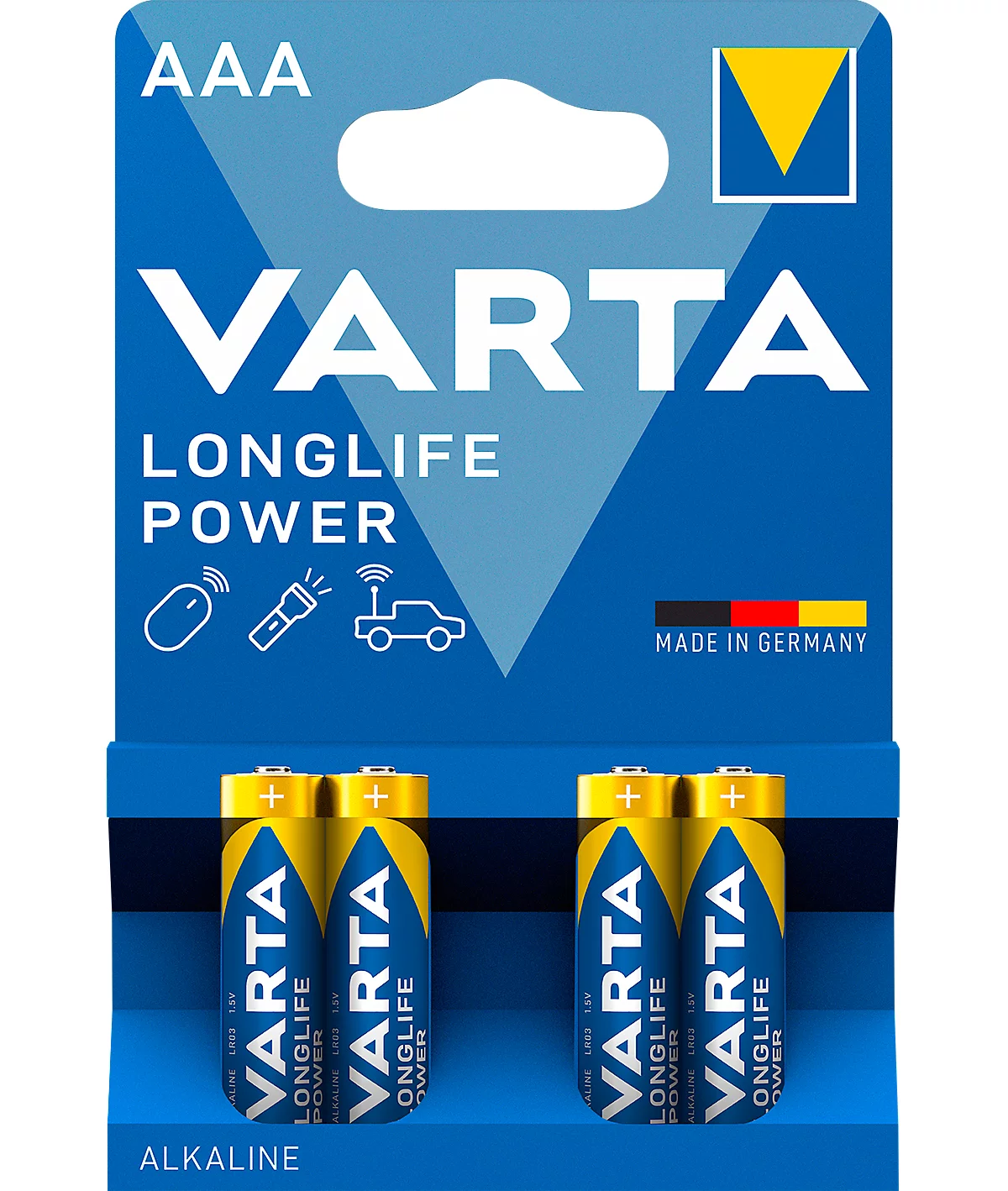 VARTA Batterien Longlife Power, Spannung 1,5 V, besonders langlebig, Micro AAA, 4 Stück