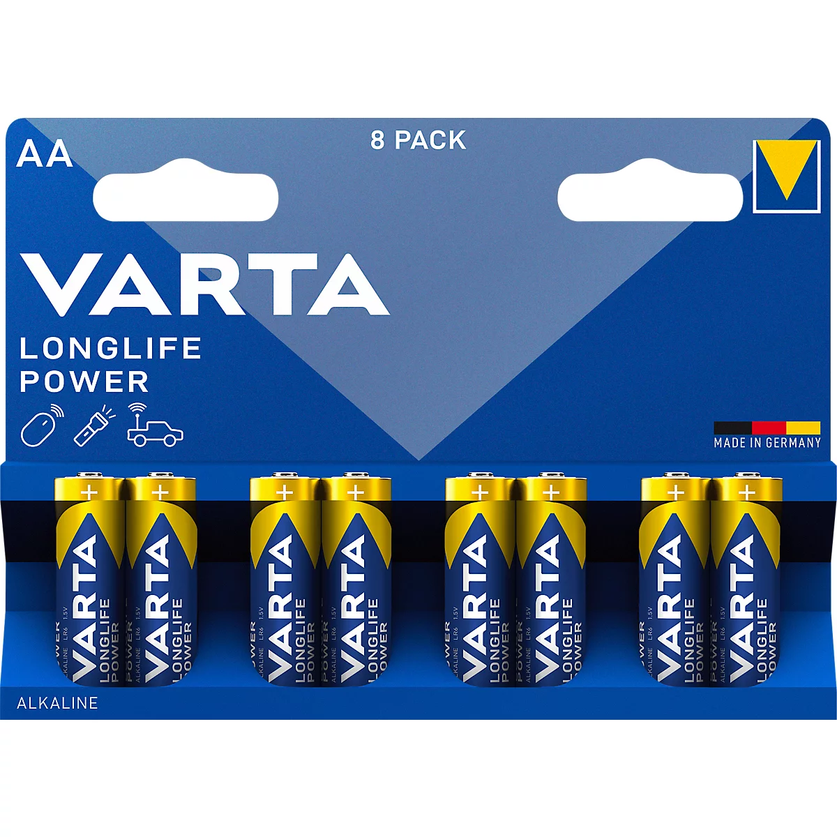 VARTA Batterien Longlife Power, Spannung 1,5 V, besonders langlebig, Mignon AA, 8 Stück