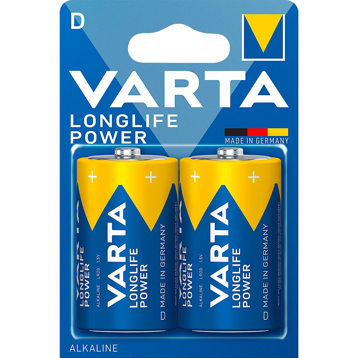 VARTA batterijen Longlife Power, spanning 1,5 V, bijzonder lange levensduur, Mono D, 2 stuks
