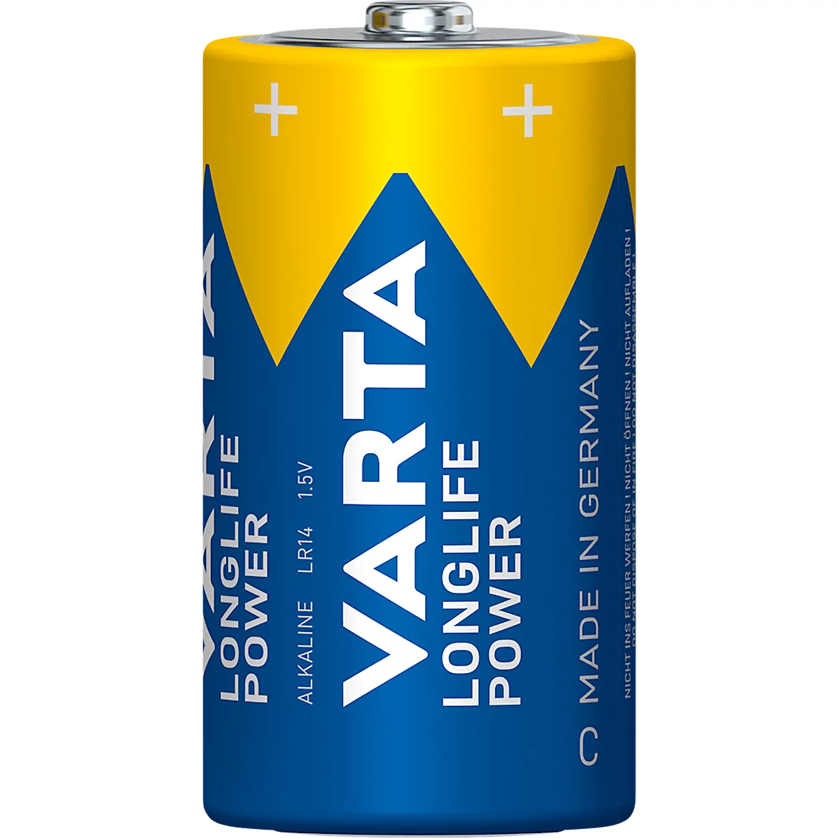 VARTA batterijen Longlife Power, spanning 1,5 V, extra lange levensduur, Baby C, 2 stuks