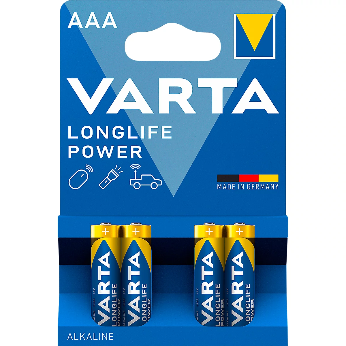 VARTA batterijen Longlife Power, spanning 1,5 V, extra lange levensduur, Micro AAA, 4 stuks