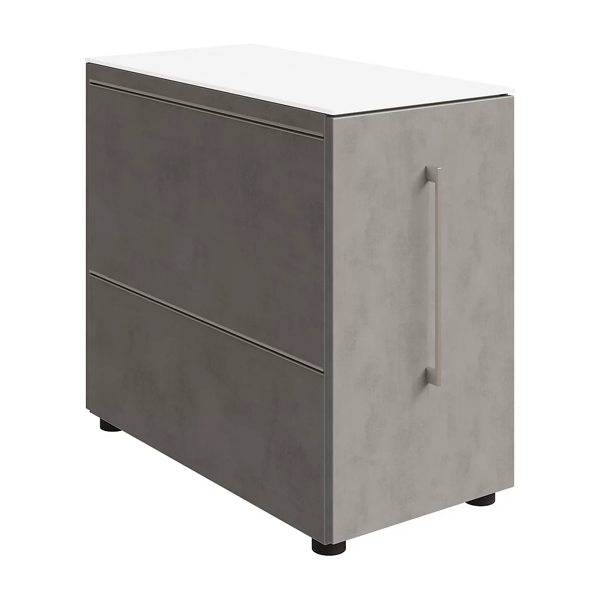 Vast ladeblok SOLUS PLAY, met uittrekcompartiment, aanbouw links, diepte 400 mm, ceramic grey