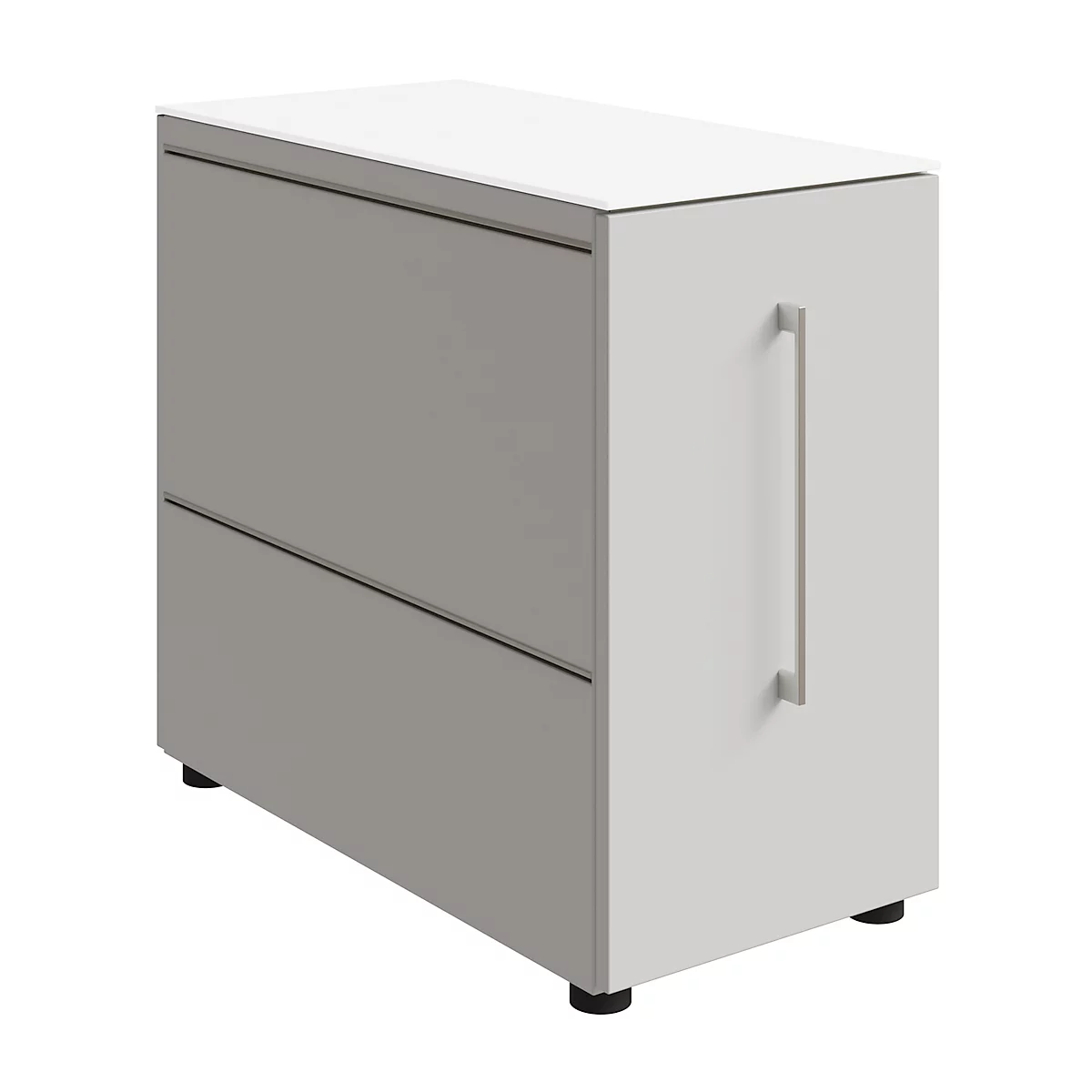 Vast ladeblok SOLUS PLAY, met uittrekcompartiment, aanbouw links, diepte 400 mm, wit