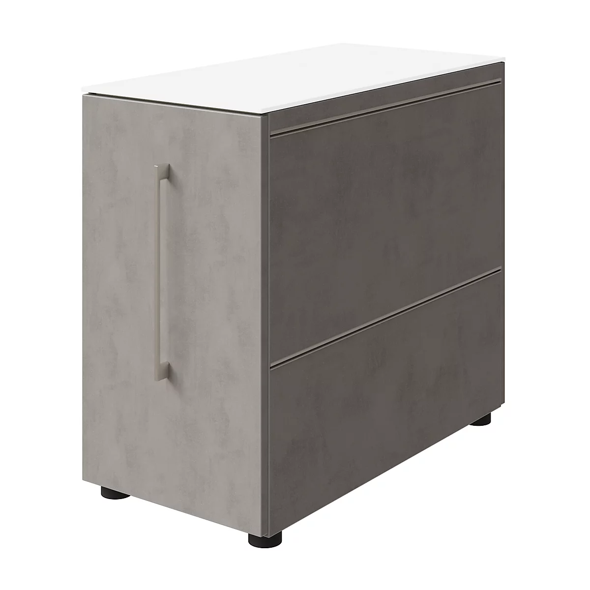 Vast ladeblok SOLUS PLAY, met uittrekcompartiment, aanbouw rechts, diepte 400 mm, ceramic grey