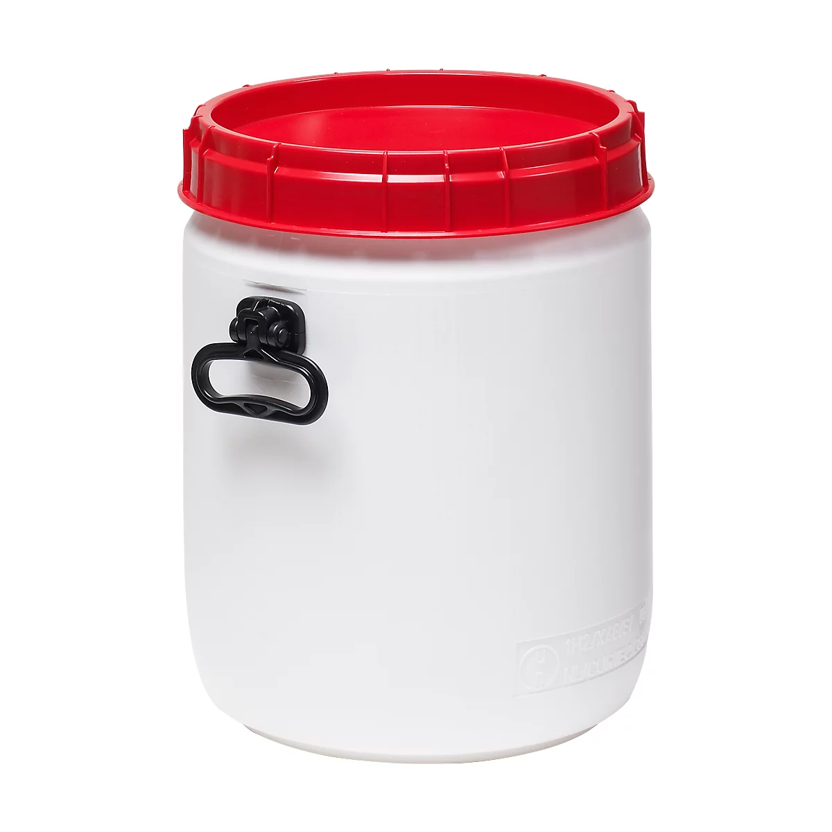 Vat met zeer wijde hals, wit/rood, 34 l