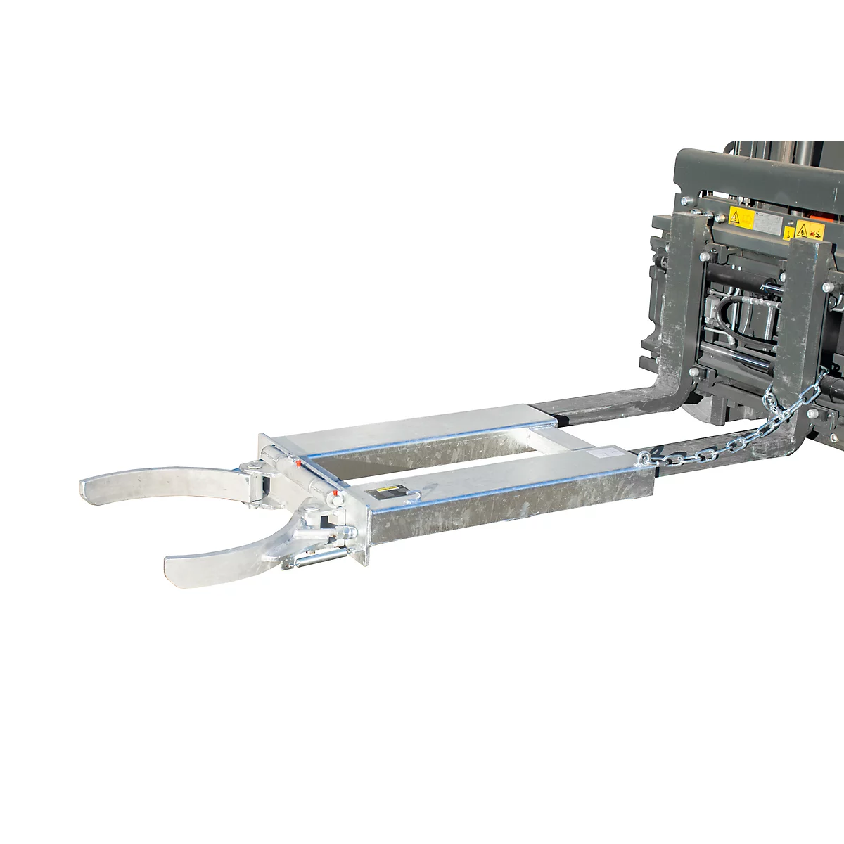 Vatengrijper BAUER FK-I, staal, 500 kg draagvermogen, voor 200 l vaten, B 1285 x D 600 x H 165 mm, gegalvaniseerd