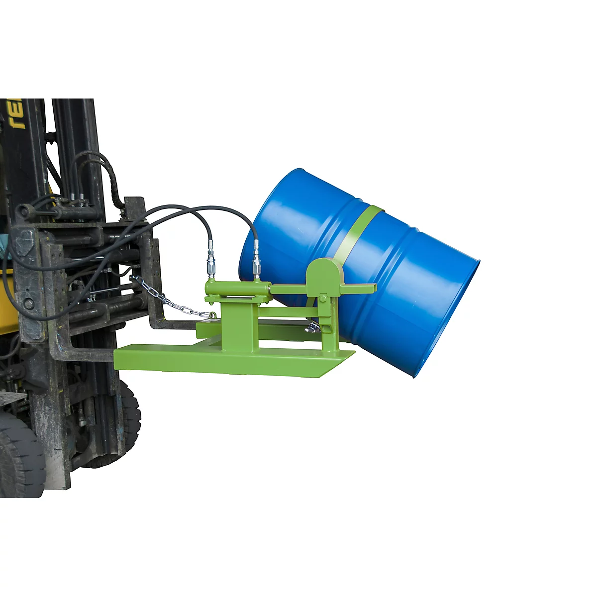 Vatenkantelaar BAUER FD-H met hefcilinder, staal, B 1000 x D 1245 x H 475 mm, groen