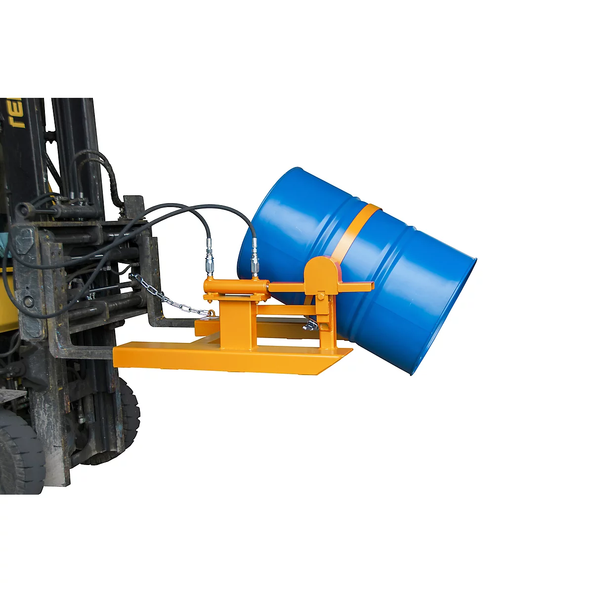 Vatenkantelaar BAUER FD-H met hefcilinder, staal, B 1000 x D 1245 x H 475 mm, oranje