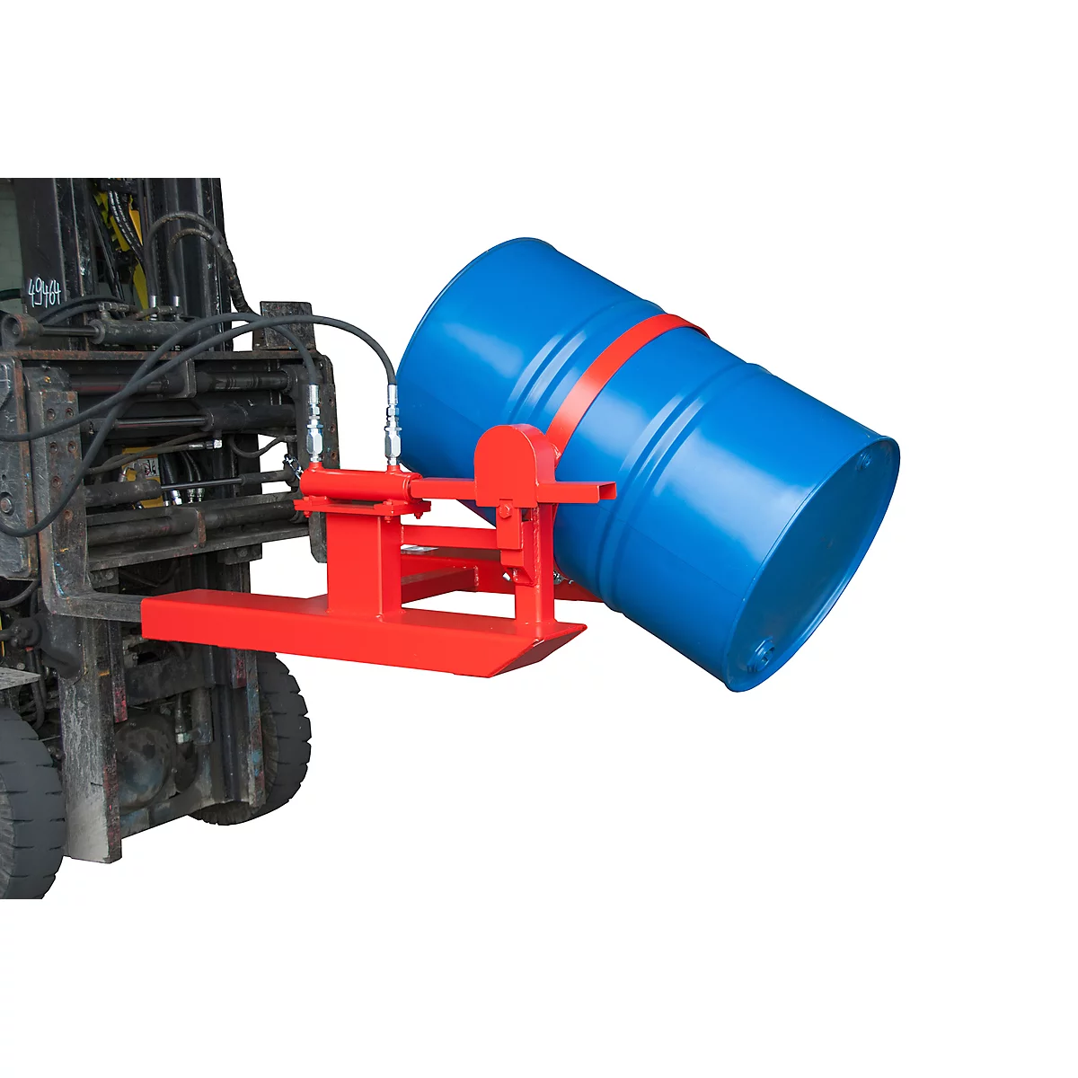 Vatenkantelaar BAUER FD-H met hefcilinder, staal, B 1000 x D 1245 x H 475 mm, rood