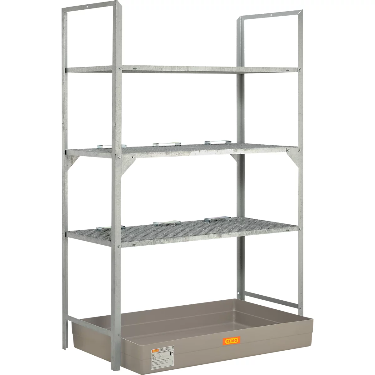 Vatenrek type 540 CEMO, met GFK opvangbak en vatensteun, gewicht 82 kg, L 1320 x B 800 x H 2000 mm