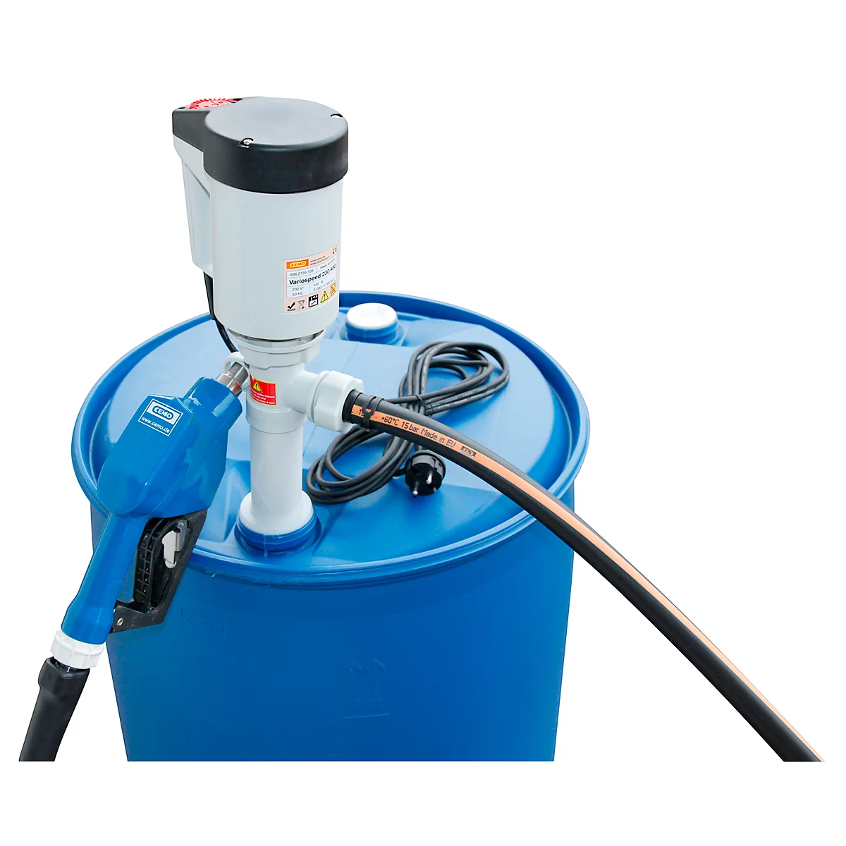 Vatpompset voor AdBlue® CEMO ECO-1, met automatische sproeier, 4 m sproeislang, max. 35 l/min