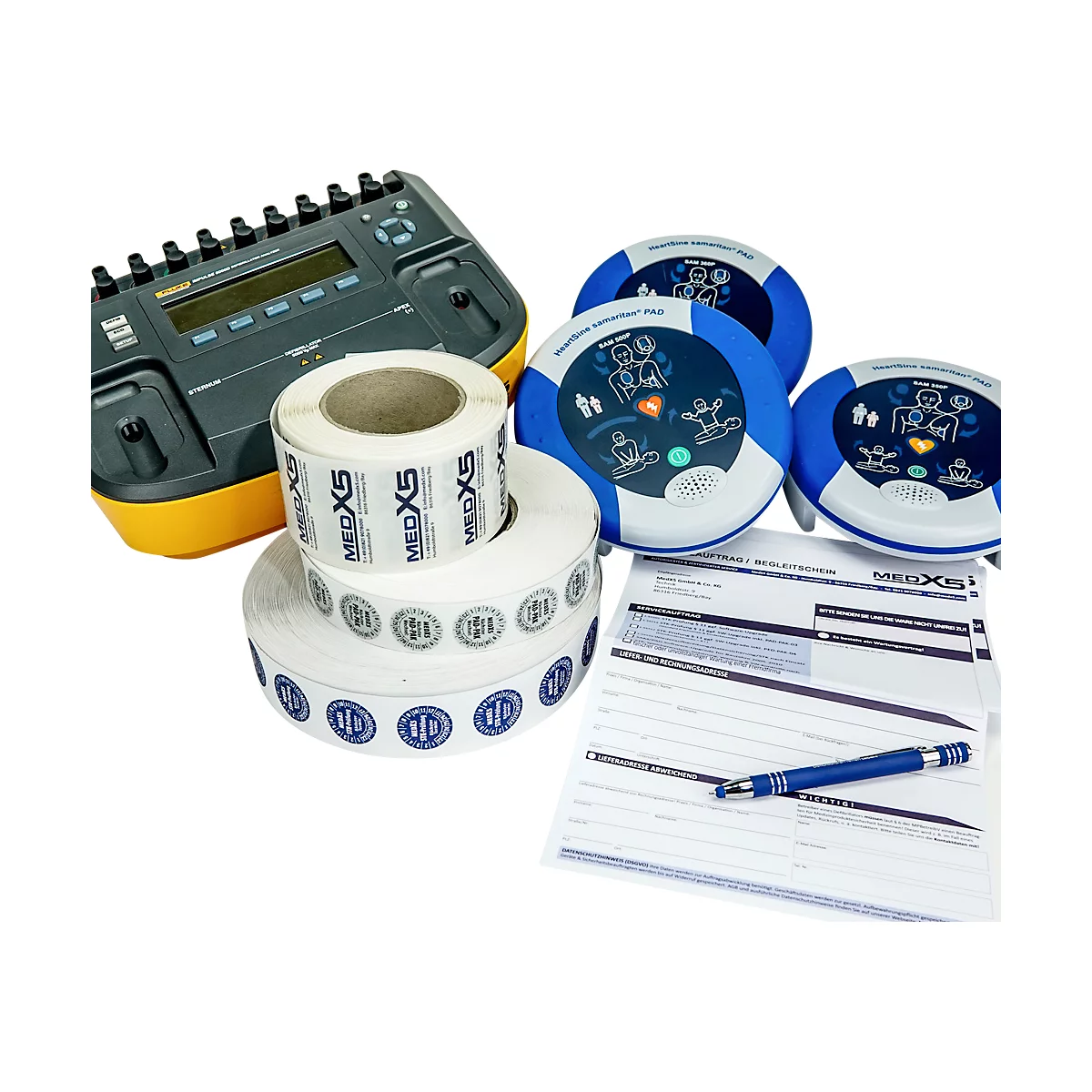 Veiligheidscontrole voor HeartSine defibrillatoren, volgens MPBetreibV § 11, incl. leenapparaat