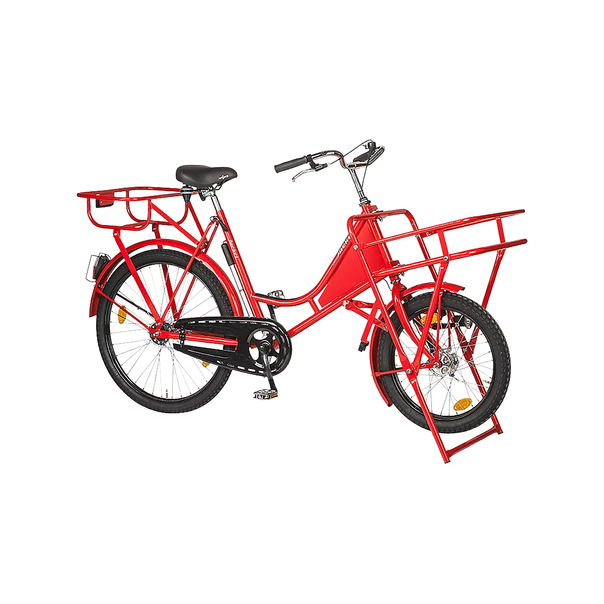 Vélo de transport, dérailleur à 3 vitesses, cadre en acier peint par poudrage, avec éclairage, rouge