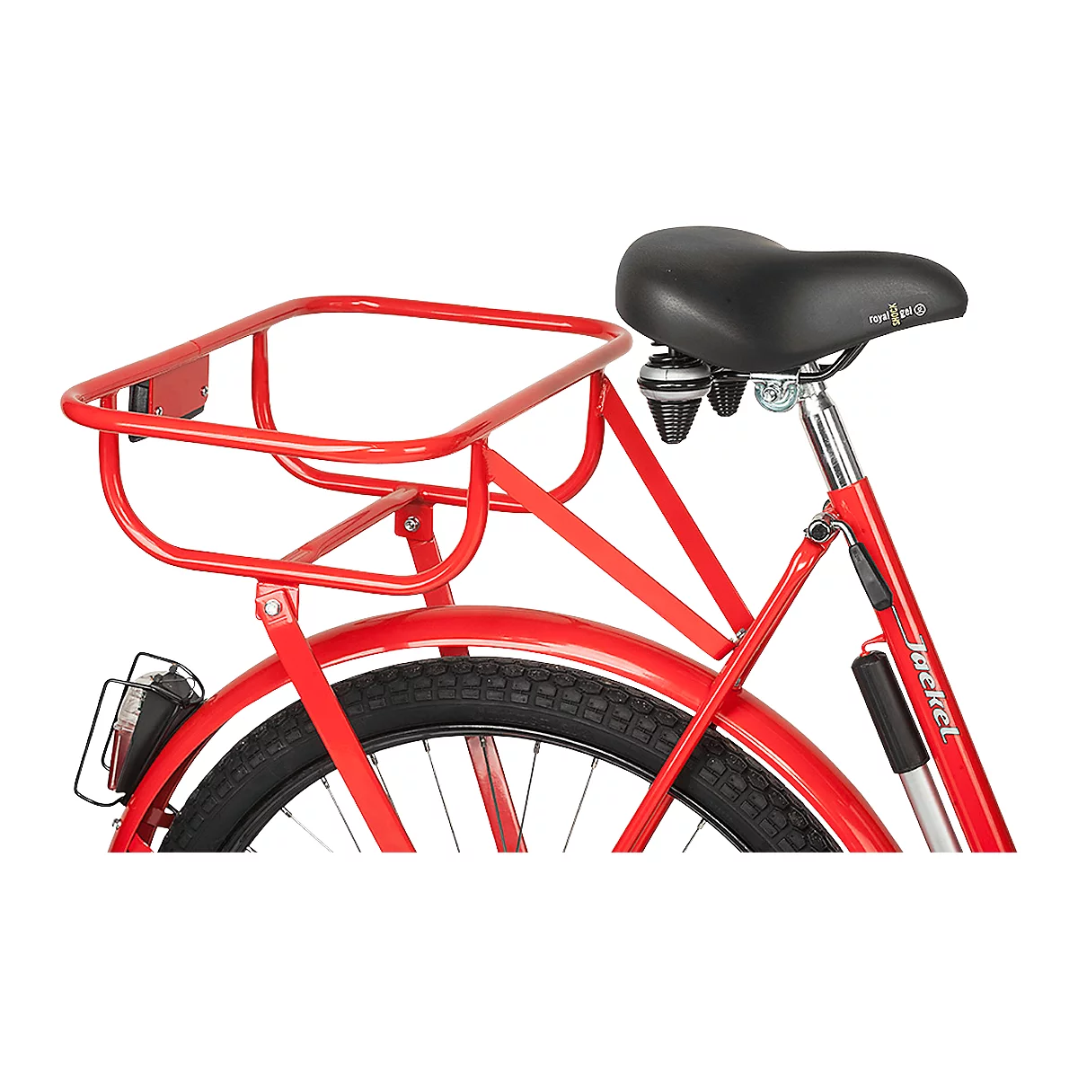 Vélo de transport, dérailleur à 3 vitesses, cadre en acier peint par poudrage, avec éclairage, rouge