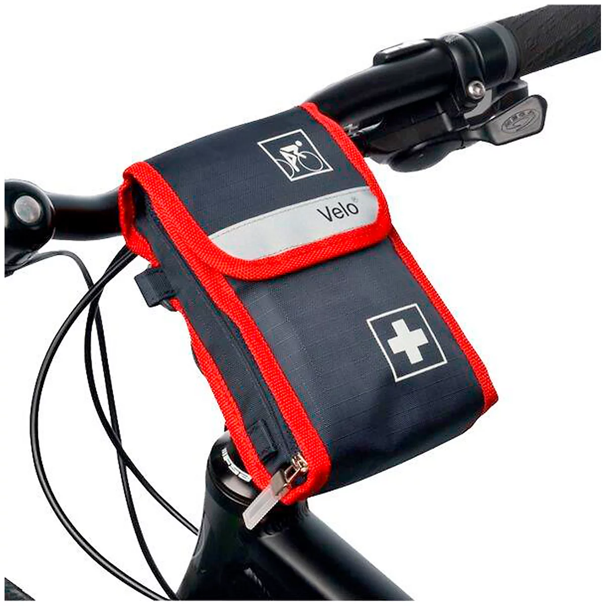 Velo® fietstas, met vulling naar behoefte, 2 rekbare lusbanden, B 115 x D 40 x H 170 mm, nylon, blauw-rood