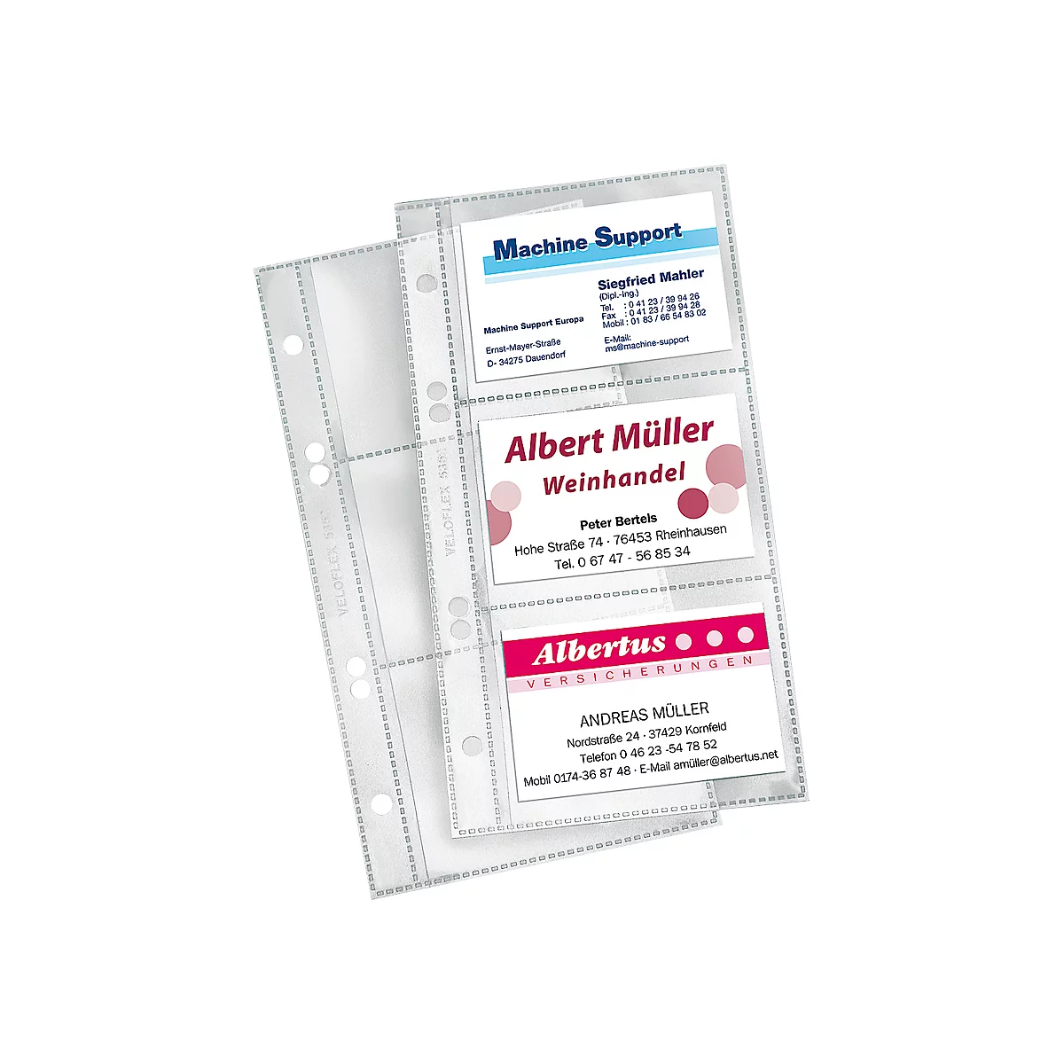 VELOFLEX visitekaarthoesje, A5, transparant, 10 stuks