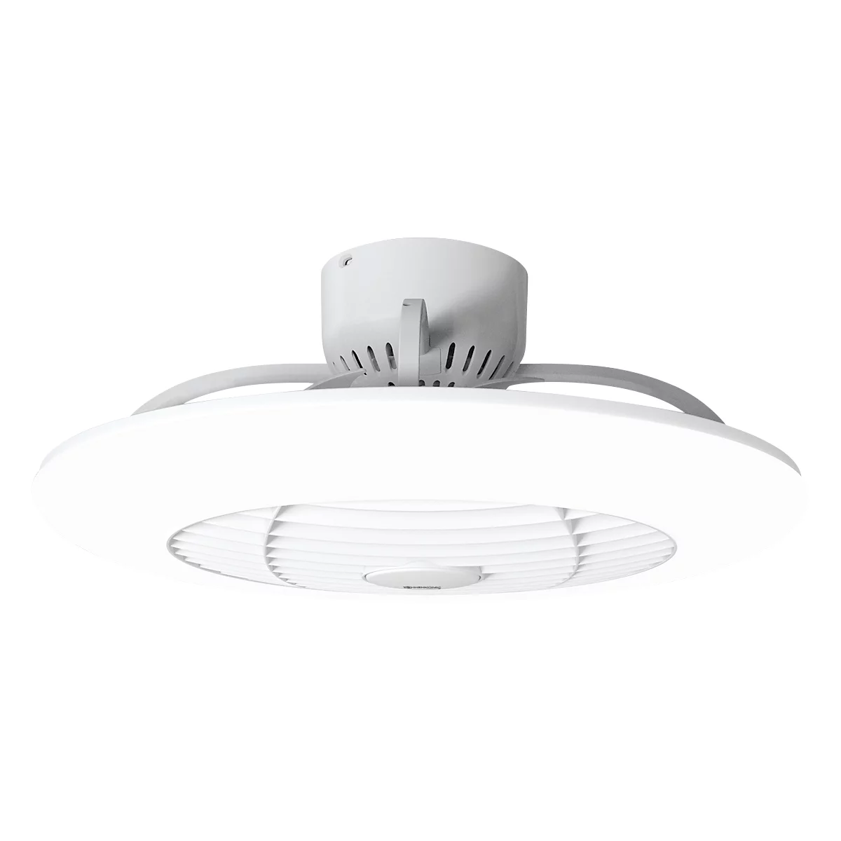 Ventilateur de plafond avec lumière LED Orbit, 3 vitesses, télécommande, 75 W, L 550 x P 550 x H 245 mm