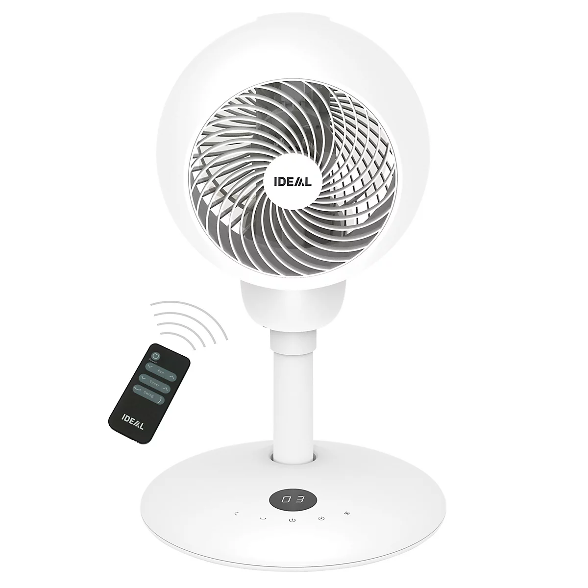 Ventilateur de table ou sur pied FAN1 IDEAL - Ø 310 x H 532-905 mm - 4 vitesses - oscillation 90/60°- minuterie - télécommande