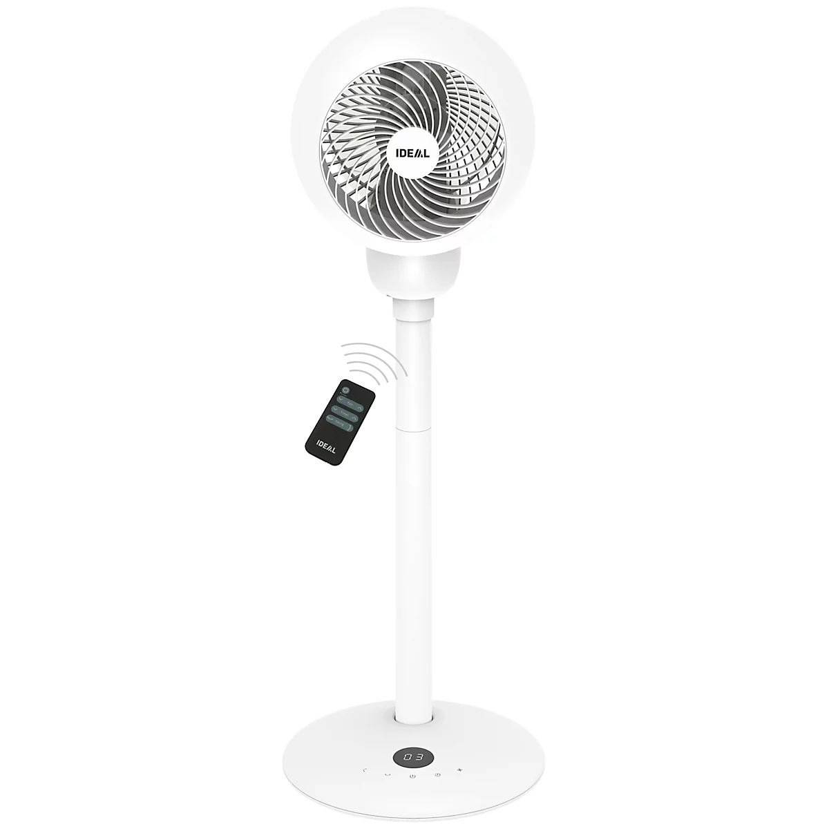 Ventilateur de table ou sur pied FAN1 IDEAL - Ø 310 x H 532-905 mm - 4 vitesses - oscillation 90/60°- minuterie - télécommande