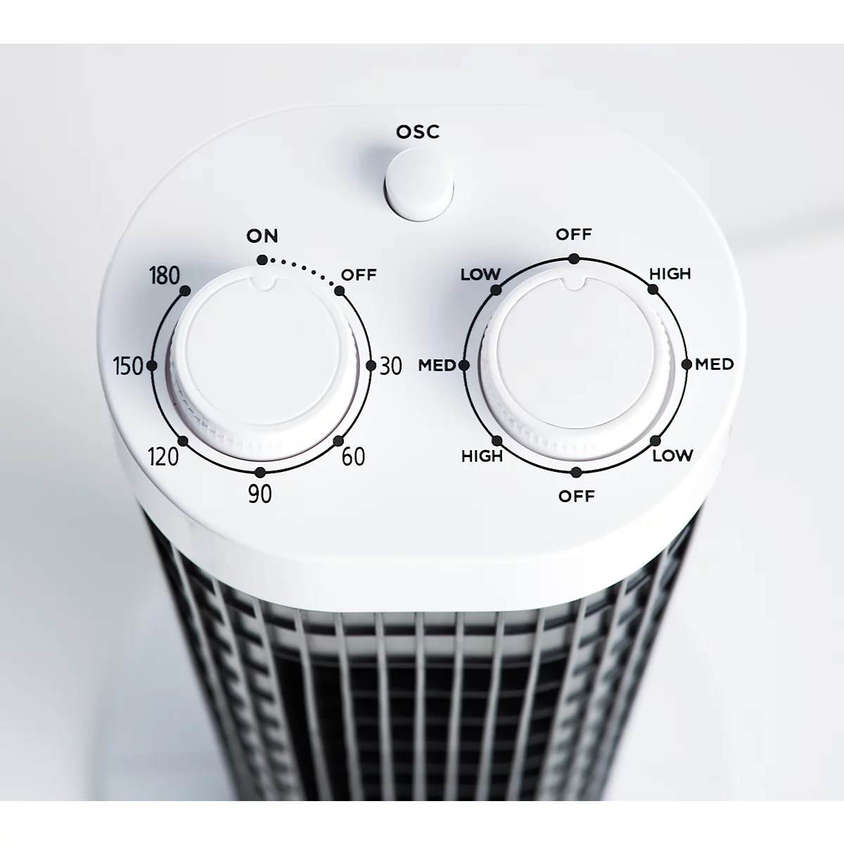 Ventilateur sur pied, 3 vitesses, Ø 193 x H 750 mm, blanc/noir