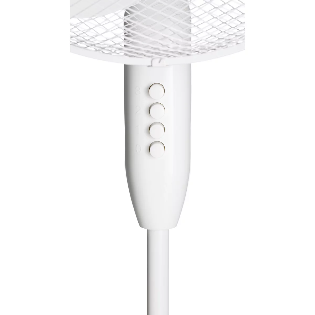 Ventilateur sur pied, 3 vitesses, L 680 x P 680 x H 1090-1250 mm, blanc