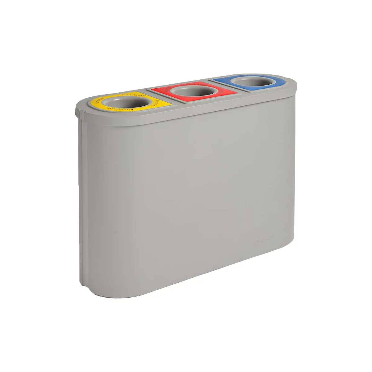 Vepa Bins Afvalsorteersystemen Triomf - HDPE - B 1100 x D 385 x H 755 mm - 3 bakken 45 l - lichtgrijs