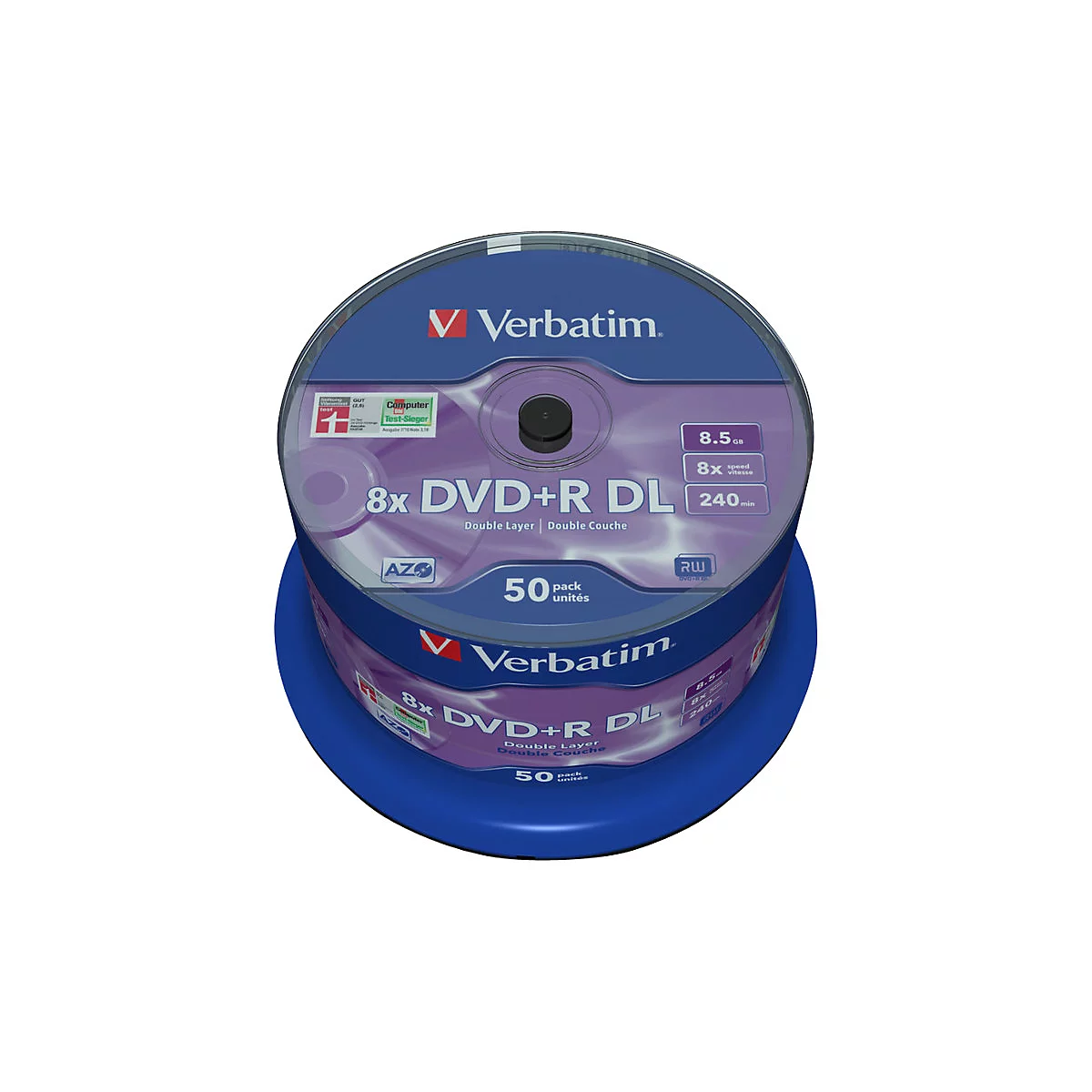 Verbatim - 50 x DVD+R DL - 8.5 GB (240 Min.) 8x - mattsilber - Spindel