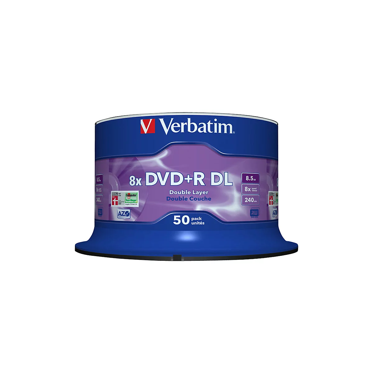 Verbatim - 50 x DVD+R DL - 8.5 GB (240 Min.) 8x - mattsilber - Spindel