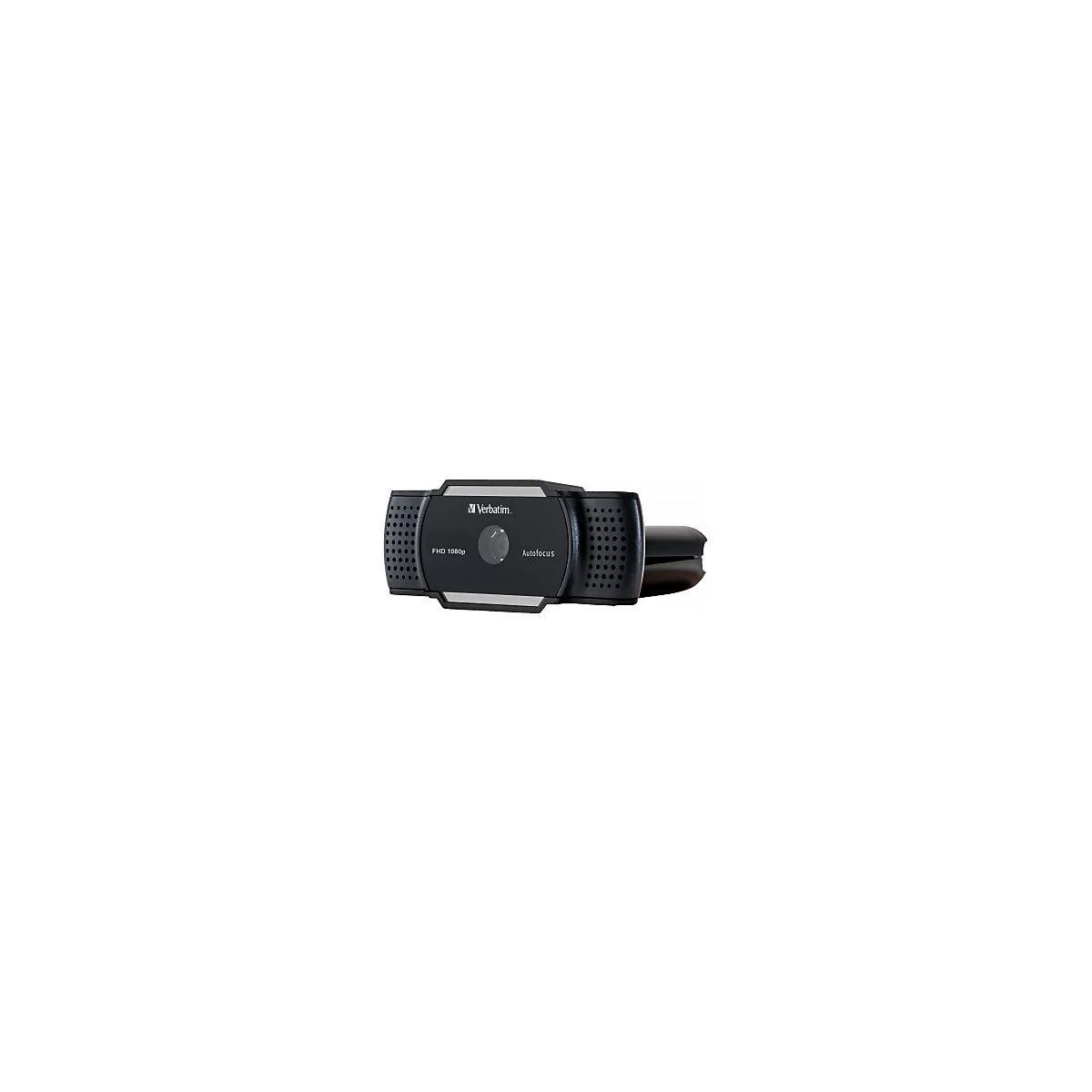 Schwarze Webcam von Verbatim. Mit FHD 1080p und Autofokus.