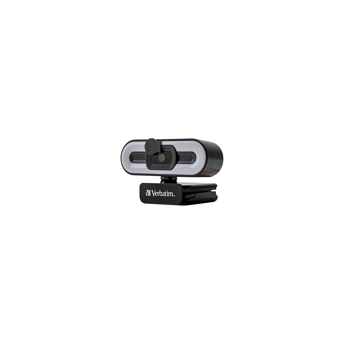 Webcam mit LED-Beleuchtung und Verbatim-Logo.