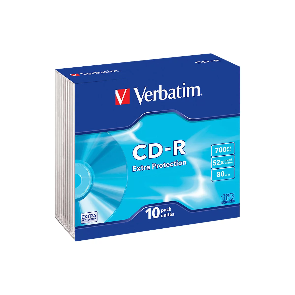 Verbatim® CD-R, bis 52fach, 700 MB/80 min, 10 Slimcases